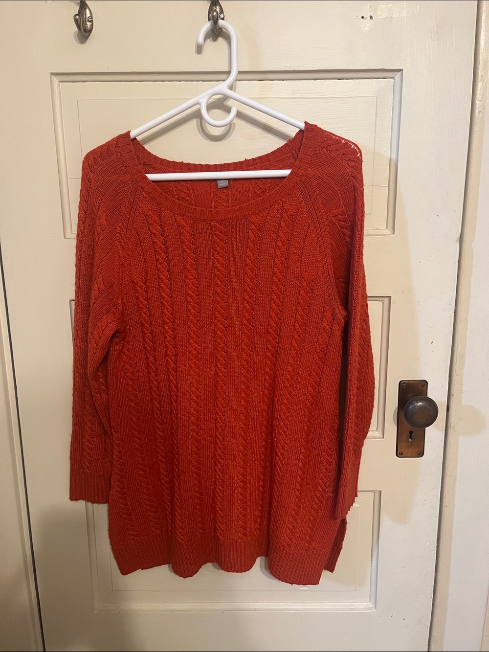 J. Jill Women's Cable Knit Sweater - Rust Orange